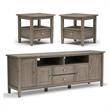 Home Square 3-Piece Set with TV Media Stand up to 80