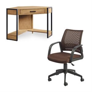 home square 2-piece set with corner desk and mesh back office chair