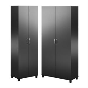 Home Square 2-Piece Set with 24&quot and 36&quot Utility Storage Cabinet in Black
