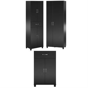 home square 3-piece set with storage cabinet tall cabinet 2-door storage cabinet