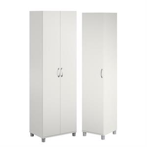 Home Square 2-Piece Set with 24&quot and 16&quot Utility Storage Cabinet in White