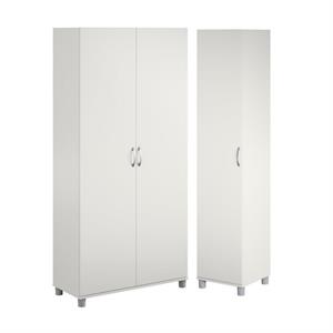 Home Square 2-Piece Set with 36&quot and 16&quot Utility Storage Cabinet in White
