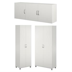 Home Square 3-Piece Set with 24&quot 36&quot Utility Cabinet & 54&quot Wall Cabinet in White