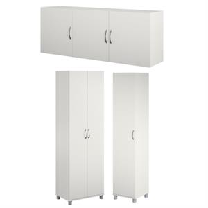 Home Square 3-Piece Set with 24&quot 16&quot Utility Cabinet & 54&quot Wall Cabinet in White