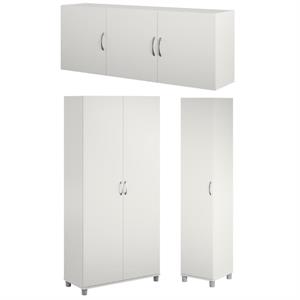 Home Square 3-Piece Set with 36&quot 16&quot Utility Cabinet & 54&quot Wall Cabinet in White