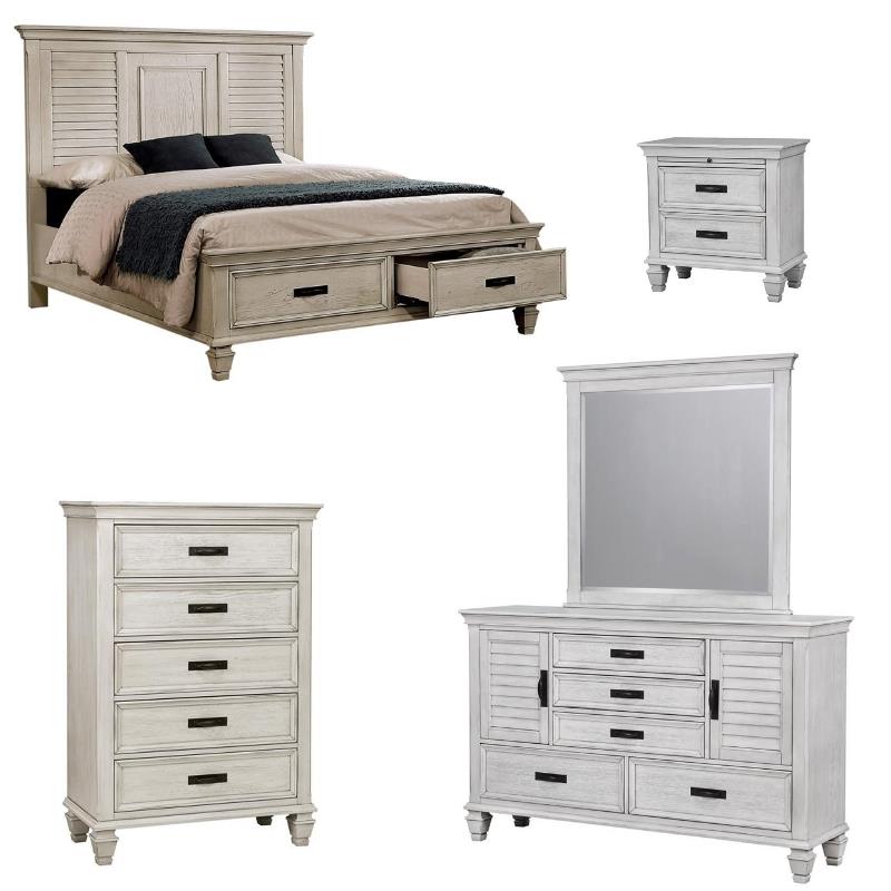 5Piece White Bedroom Sets