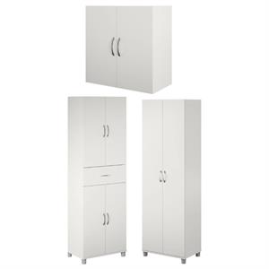 Home Square 3-Piece Set with 24&quot Utility Storage Cabinet & 24&quot Wall Cabinet