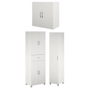 Home Square 3-Piece Set with 16&quot Utility Storage Cabinet and 24&quot Wall Cabinet