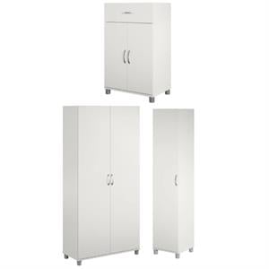 Home Square 3-Piece Set with 36&quot 16&quot Utility Cabinet and 24&quot 2 Door Base Cabinet