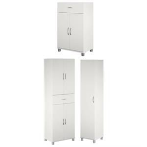 Home Square 3-Piece Set with 16&quot Utility Storage Cabinet 24&quot 2 Door Base Cabinet