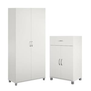 Home Square 2-Piece Set with 36&quot Utility Storage Cabinet 24&quot 2 Door Base Cabinet
