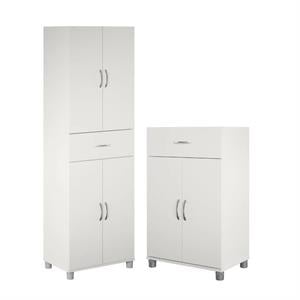 Home Square 2-Piece Set with Cabinet with Drawer and 24&quot 2 Door Base Cabinet