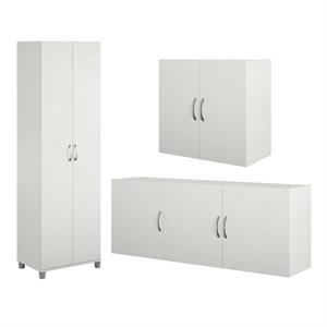 Home Square 3-Piece Set with 24&quot Utility Storage Cabinet 54&quot 24&quot Wall Cabinet