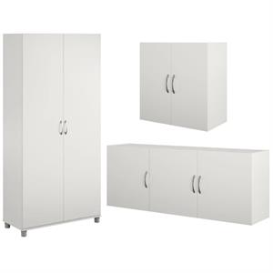 Home Square 3-Piece Set with 36&quot Utility Storage Cabinet 54&quot 24&quot Wall Cabinet