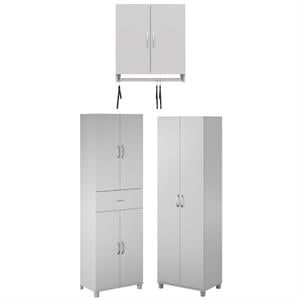 Home Square 3-Piece Set with 24&quot Utility Storage Cabinet & 2-Door Wall Cabinet