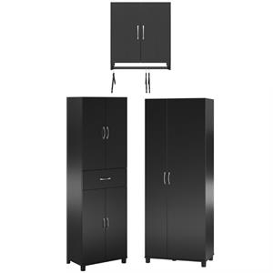 home square 3-piece set with storage cabinet tall cabinet 2-door wall cabinet