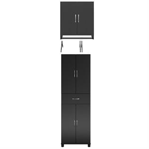 home square 2-piece set with storage cabinet with drawer 2-door wall cabinet