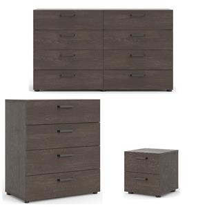 home square set with 6 drawer dresser and chest in dark chocolate