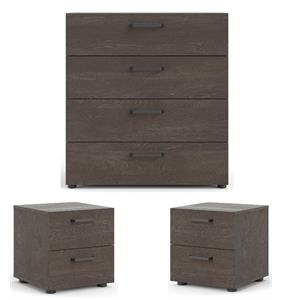 home square set with 4 drawer chest and nightstand in dark chocolate