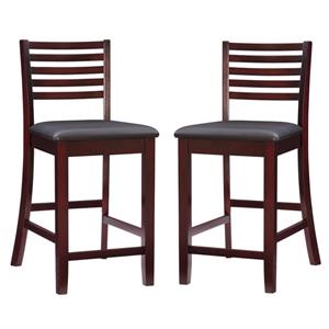 Home Square 2-Piece Furniture 24&quot Counter Stool Set in Espresso