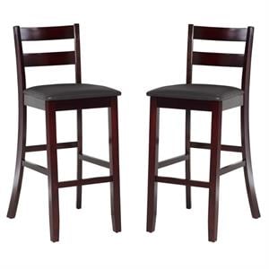 Home Square 2-Piece Furniture 30&quot Wood Bar Stool Set in Espresso