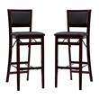 Home Square 2-Piece Pad Back Wood Folding Bar Stool Set in Espresso Brown