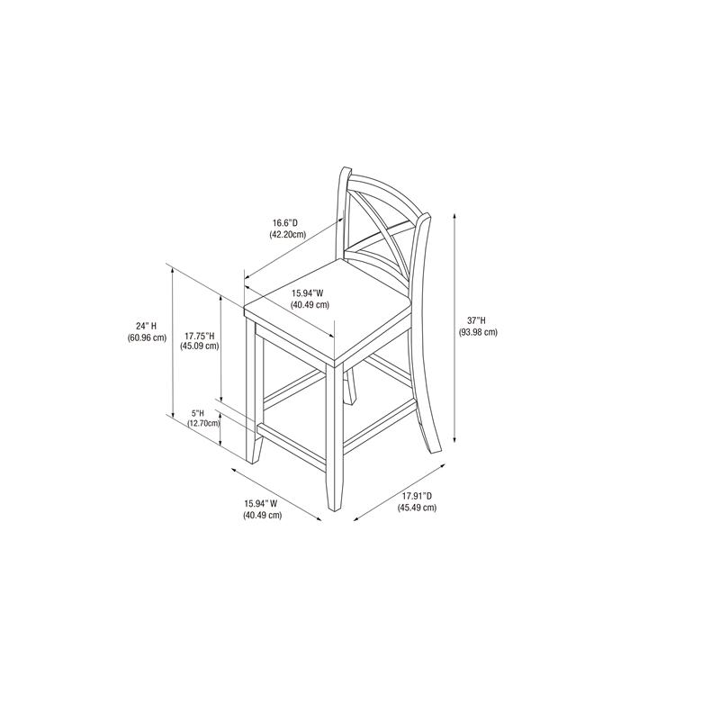 Home Square 2-Piece Furniture Wood 24