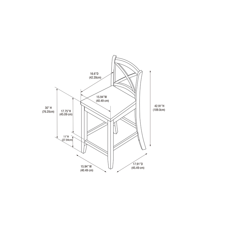Home Square 2-Piece Furniture Wood 30