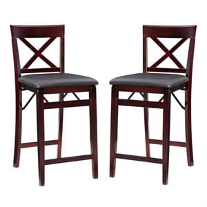 Home Square 2-Piece Furniture 24&quot Counter Stool Set in Espresso Brown
