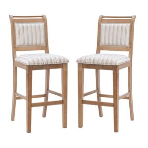 Home Square 2-Piece Furniture 30&quot Bar Stool Set in Rustic Brown