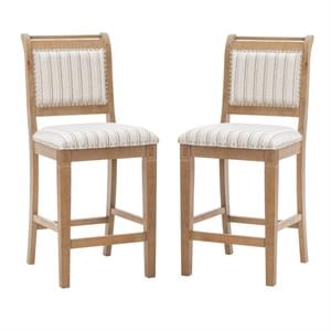 Home Square 2-Piece Furniture 26&quot Counter Stool Set in Grey Wash