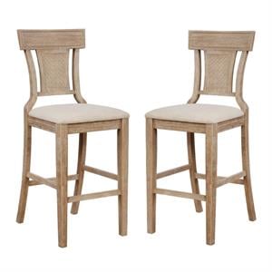 Home Square 2-Piece Furniture 30&quot Solidwood Bar Stool Set in Brown