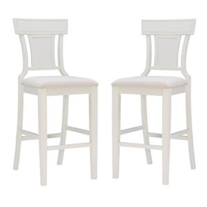 Home Square 2-Piece Furniture 30&quot Wood Bar Stool Set in White