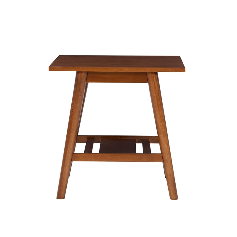 Home Square 2-Piece Furniture Solidwood End Table Set in Brown