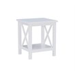 Home Square 2-Piece Furniture Wood MDF End Table Set in Antique White