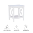 Home Square 2-Piece Furniture Wood MDF End Table Set in Antique White
