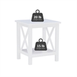Home Square 2-Piece Furniture Wood MDF End Table Set in Antique White