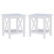 Home Square 2-Piece Furniture Wood MDF End Table Set in Antique White