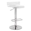Home Square 2-Piece Furniture Swivel Adjustable Bar Stool Set in Clear