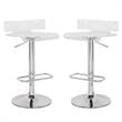 Home Square 2-Piece Furniture Swivel Adjustable Bar Stool Set in Clear