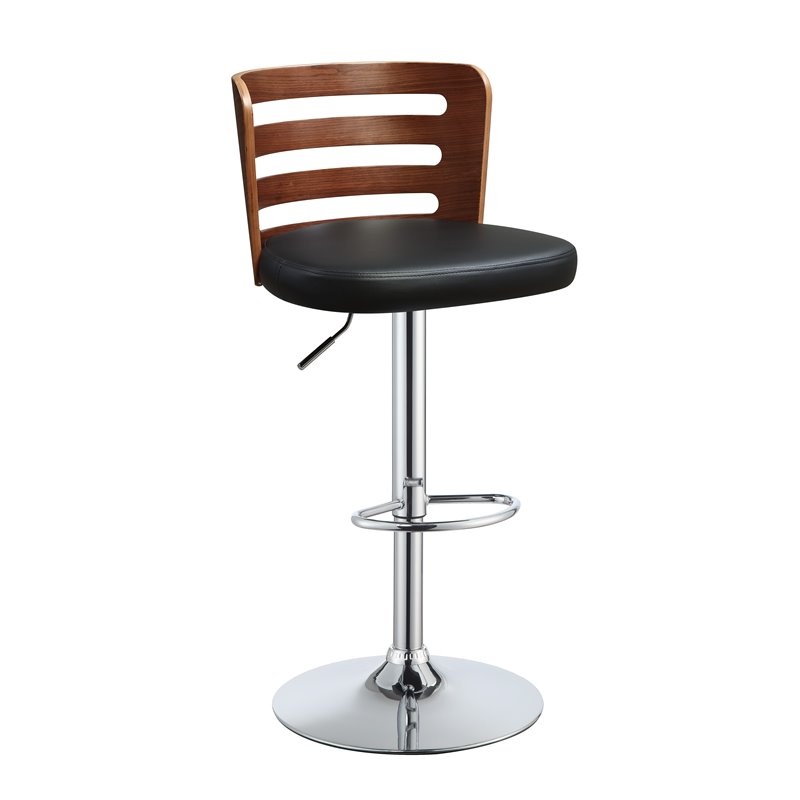 Home Square 2-Piece Furniture Bar Stool Set in Black and Walnut