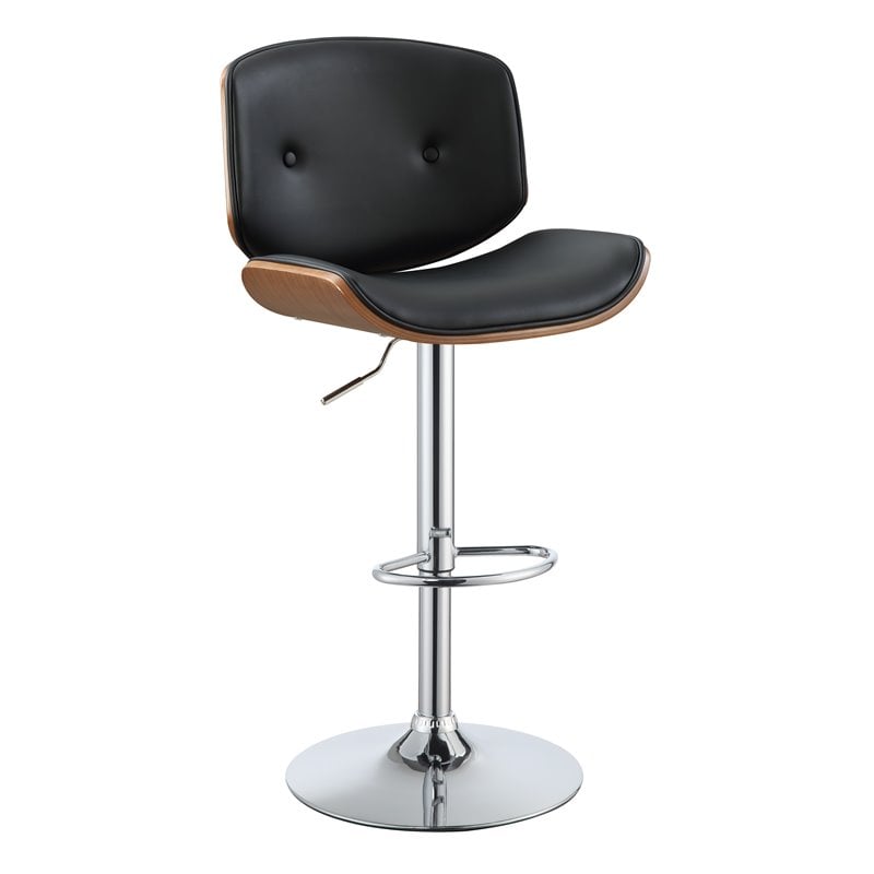 Home Square 2-Piece Furniture Adjustable Bar Stool Set in Walnut