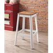 Home Square 2-Piece Furniture Wood Bar Stool Set in Natural and White