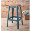 Home Square 2-Piece Furniture Bar Stool Set in Natural and Teal