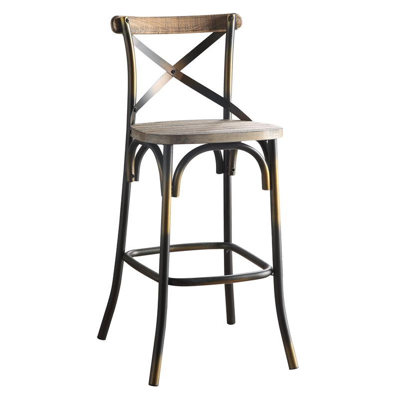 Home Square 2-Piece Furniture Bar Stool Set in Antique Copper