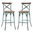 Home Square 2-Piece Furniture Wood Bar Stool Set in Antique Sky