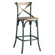 Home Square 2-Piece Furniture Wood Bar Stool Set in Antique Turquoise