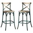 Home Square 2-Piece Furniture Wood Bar Stool Set in Antique Turquoise