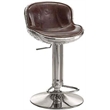 Home Square 2-Piece Adjustable Swivel Leather Bar Stool Set in Vintage Brown