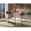 Home Square 2-Piece Adjustable Swivel Leather Bar Stool Set in Vintage Brown